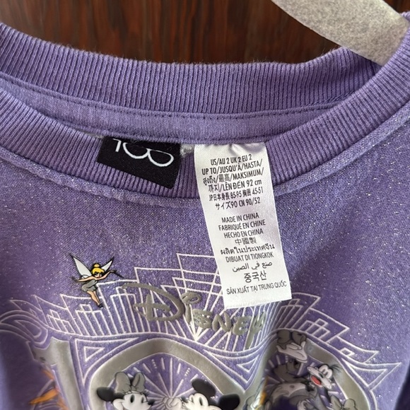 Disney 100 Purple Kids Sweater with Mickey and Friends - Picture 9 of 10